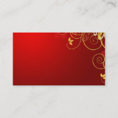 金花模様のプロフィールカード 名刺 (裏面)