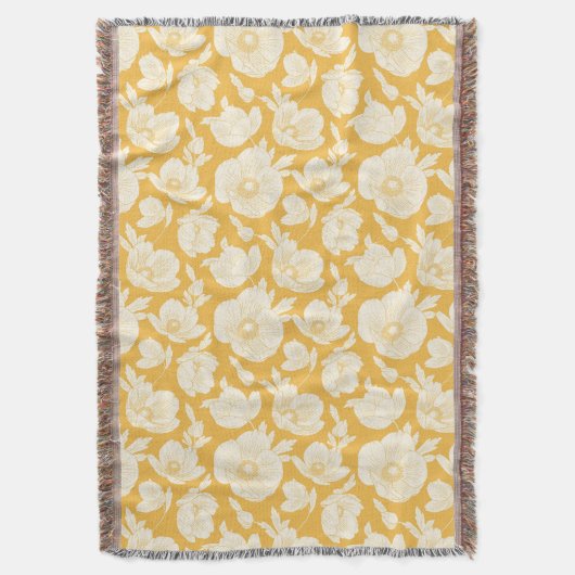 金花模様 スローブランケット (正面縦)