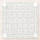 金芸術のヴィンテージのダマスク織パターン ガラスコースター (裏面)