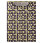 金芸術のヴィンテージのダマスク織パターン クリップボード (正面)