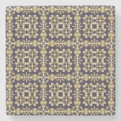 金芸術のヴィンテージのダマスク織パターン ストーンコースター (正面)