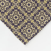 金芸術のヴィンテージのダマスク織パターン フリースブランケット (角)