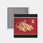 金華美中国ののラットオンブラックとレッド マグネット (正面/裏面)