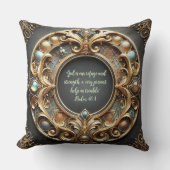 金華美属と宝石のカスタマイズ可能な聖句 クッション (正面)