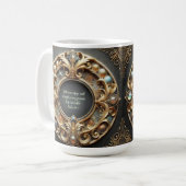 金華美属と宝石のカスタマイズ可能な聖句 コーヒーマグカップ (正面左)