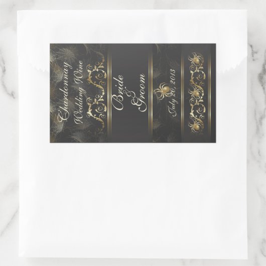 金華美金スパイダーズ結婚のワインラベル 長方形シール (バッグ)