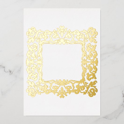 金華美額バロック空白の枠 箔招待状 (正面)