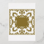 金華美額バロック空白の枠 箔招待状 (裏面)