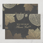 金葉の落ちる結婚式 フラワガール 招待状 (正面/裏面)