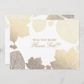 金葉の落ちる結婚式 花嫁の子供の招待状 招待状 (正面/裏面)