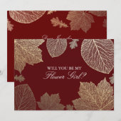 金葉の落ちる結婚式 花嫁の子供 招待状 (正面/裏面)