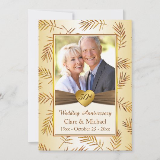 金葉ハート50結婚周年 招待状 (正面)