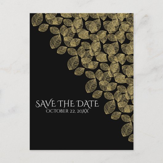 金葉 ブラック オータム エレガンス Save the Date 案内ポストカード (正面)