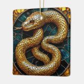 金蛇ステンドグラス セラミックオーナメント (左)