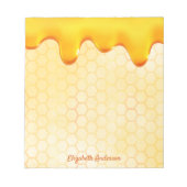 金蜂ハニカムパターンハチミツ滴名 ノートパッド (正面)