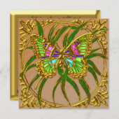 金蝶バースデーパーティ招待状 招待状 (正面/裏面)