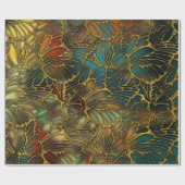 金蝶翼パターン ラッピングペーパー (フラット)