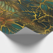 金蝶翼パターン ラッピングペーパー (角)