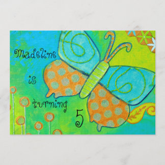 金蝶誕生日の招待状 招待状