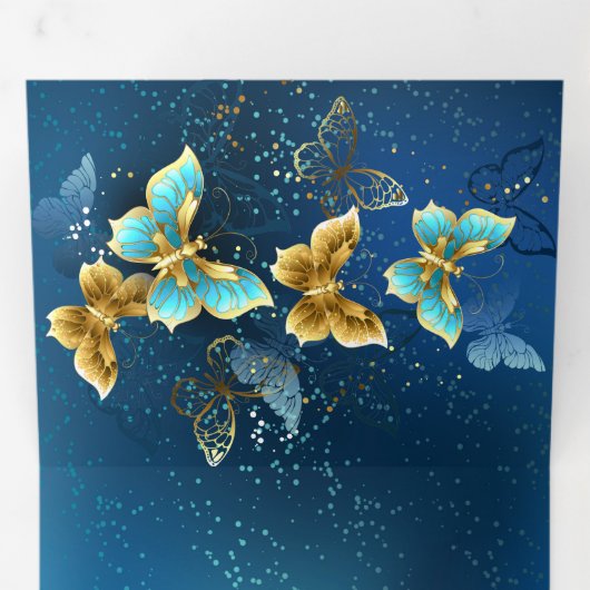 金蝶 三つ折りカード (内部最初)