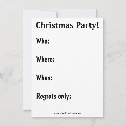 金融おもしろいユーモアのクリスマスパーティの招待状 招待状 (裏面)