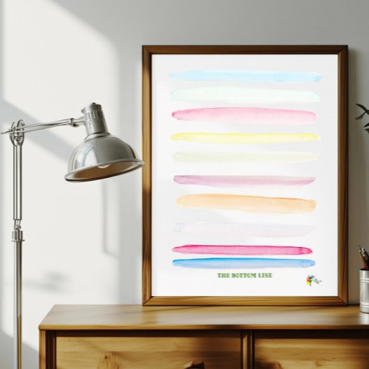 金融おもしろい事務所アートザボトムラインパステル ポスター