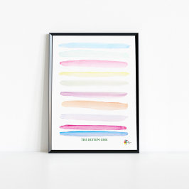金融おもしろい事務所アートザボトムラインパステル ポスター