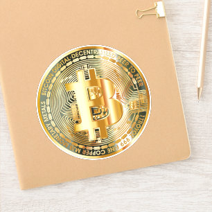 金融の未来 – Golden Bitcoin Cryptocurrency シール