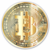 金融の未来 – Golden Bitcoin Cryptocurrency シール (正面)