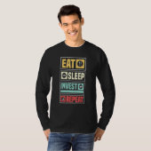 金融の自由の独立食べ独立睡眠インベストメントRe Tシャツ (正面フル)