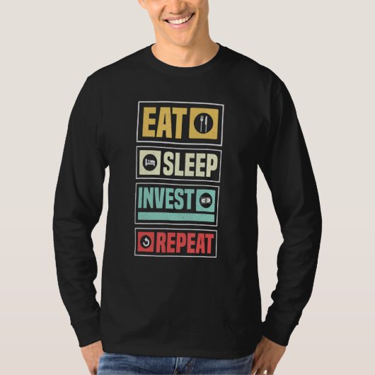 金融の自由の独立食べ独立睡眠インベストメントRe Tシャツ (正面)