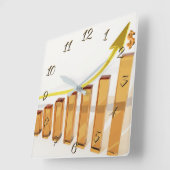 金融アドバイザー スクエア壁時計 (傾斜)