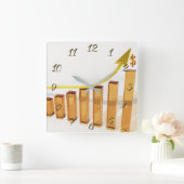 金融アドバイザー スクエア壁時計 (ホーム)