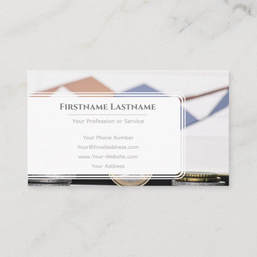 金融エレガント専門家のホワイトユーロ通貨表 名刺 (裏面)