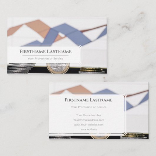 金融エレガント専門家のホワイトユーロ通貨表 名刺 (正面/裏面)