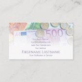 金融エレガント専門家のマネー名刺 名刺 (裏面)