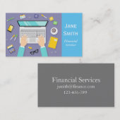 金融サービス、ブローカー、ファイナンシャルプランナー 名刺 (正面/裏面)