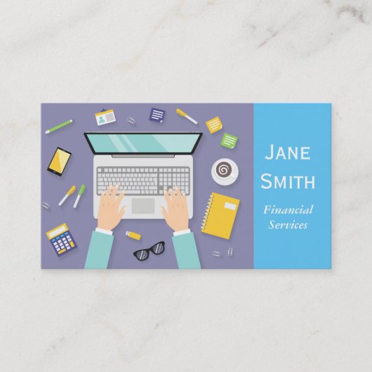 金融サービス、ブローカー、ファイナンシャルプランナー 名刺 (正面)