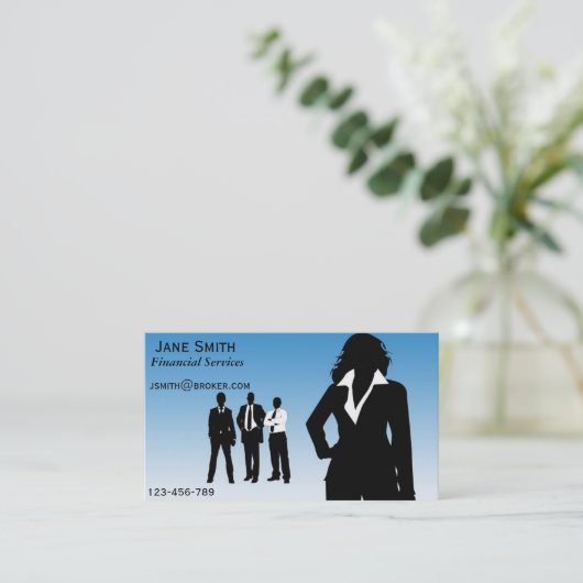 金融サービス、仲介商、ファイナンシャルプランナー 名刺 (スタンド正面)
