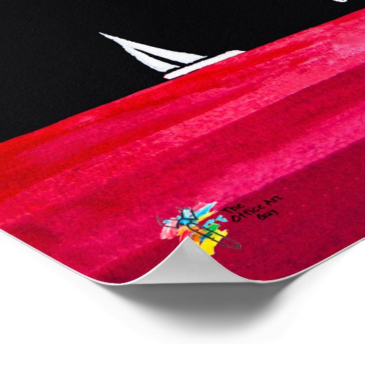 金融ポスターアート会計事務所ブラックとレッド ポスター (角)