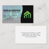 金融市場グラフ | ビジネス成長ロゴ 名刺 (正面/裏面)