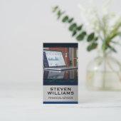 金融株価チャート | ラップトップ 名刺 (スタンド正面)