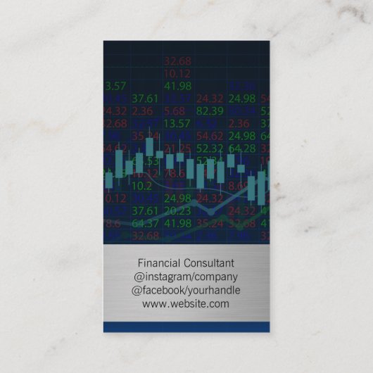 金融株価チャート | ラップトップ 名刺 (裏面)