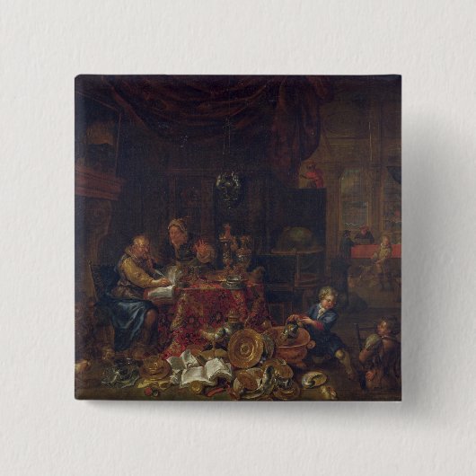 金融業者 缶バッジ (正面)