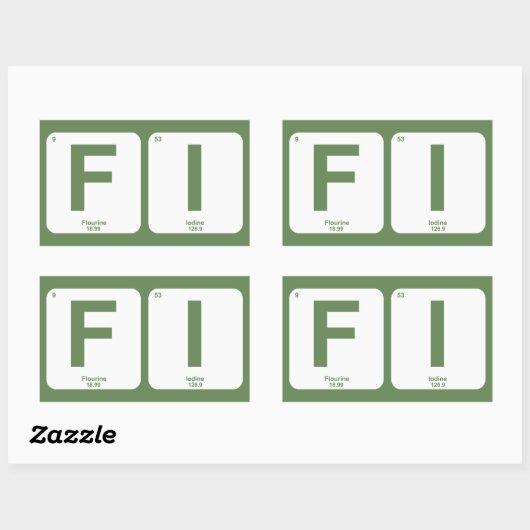 金融独立周期表 長方形シール (シート)