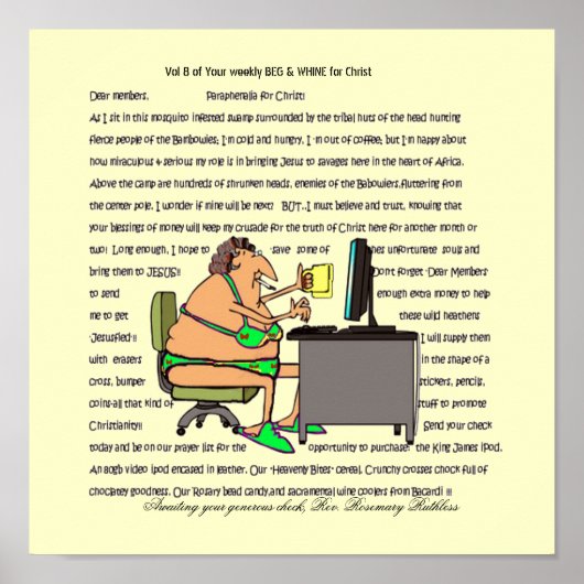 金融現実チェックのためのベグサトン ポスター (正面)