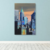 金融街ロワーマンハッタンポスター キャンバスプリント (インサイチュ (ウッドフロア))