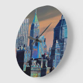  金融街ローマンハッタンポスター ラージ壁時計 (傾斜)