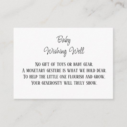 金融貢献を望むミニマルベビー エンクロージャーカード (正面)