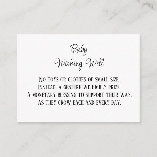 金融貢献を望むミニマルベビー エンクロージャーカード (正面)